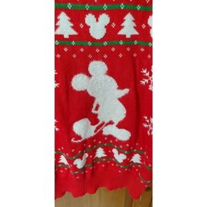 Disney Mickey Mouse Ugly Holiday Christmas Sweater with Snowflakes